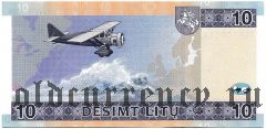 Литва, 10 лит 2001 года. Серия: АС0000064