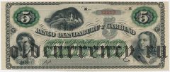 Аргентина, Banco Oxandaburu y Garbino, 5 pesos fuertes 1869 года