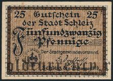 Шлайц (Schleiz), 25 пфеннингов 1919 года