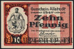 Альштедт (Allstedt), 10 пфеннингов 1920 года