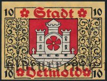 Детмольд (Detmold), 10 пфеннингов 1920 года. Вар. 2