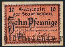 Шлайц (Schleiz), 10 пфеннингов 1919 года