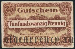 Ганновер (Hannover), 25 пфеннингов 1918 года