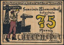 Блументаль (Blumenthal), 75 пфеннингов 1921 года