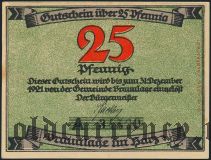 Браунлаге (Braunlage), 25 пфеннингов 1921 года