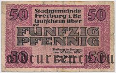 Фрайбург-им-Брайсгау (Freiburg im Breisgau), 50 пфеннингов 1920 года