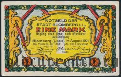 Бломберг (Blomberg), 1 марка 1921 года