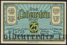 Лобенштайн (Lobenstein), 25 пфеннингов 1921 года