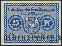 Рауэнштайн (Rauenstein), 25 пфеннингов 1920 года