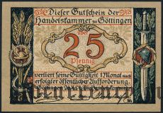 Гёттинген (Göttingen), 25 пфеннингов 1917 года. Вар. 2