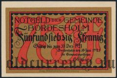 Бордесхольм (Bordesholm), 75 пфеннингов 1921 года. Вар. 1