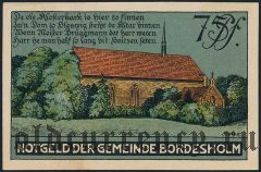 Бордесхольм (Bordesholm), 75 пфеннингов 1921 года. Вар. 2