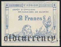 Франция, Montoire, 5 Region, 2 франка 1917 года