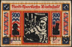 Билефельд (Bielefeld), 500 марок 21.10.1922 года. На шелке