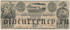 США, The Mechanics Bank, 50 долларов 1854 года