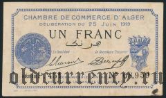 Алжир, 1 франк 1919 года