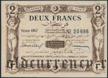 Тунис, 2 франка 1920 года