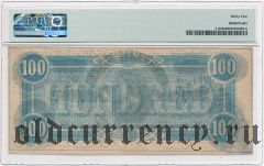 Конфедеративные Штаты Америки, 100 долларов 1864 года. В слабе PMG