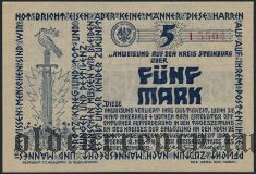 Штайнбург (Steinburg), 5 марок 1918 года