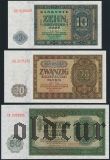 ГДР, 50 пф., 1, 2, 5, 10, 20, 50, 100 и 1000 марок 1948 года