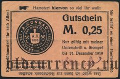 Штасфурт (Stassfurt), A. Conrad, 25 пфеннингов 1919 года