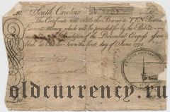 США, Южная Королина, 10 фунтов 1775 года