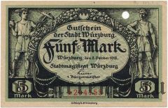 Вюрцбург (Würzburg), 5 марок 1918 года