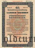 Schuldverschreibung des Landes Sachsen, Dresden, 500 reichsmark 1938
