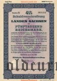 Schuldverschreibung des Landes Sachsen, Dresden, 5000 reichsmark 1938