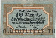 Хёшайд (Höhscheid), 10 пфеннингов 1920 года