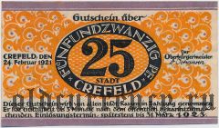 Крефельд (Crefeld), 25 пфеннингов 1921 года