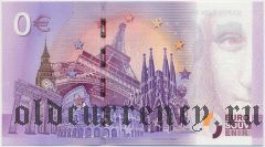 Франция, сувенирная банкнота, 0 евро 2016 года. 