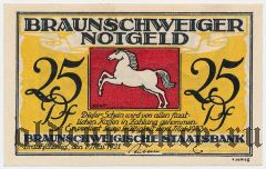 Брауншвейг (Braunschweig), 25 пфеннингов 1921 года. Вар. 4