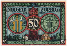 Цёрбиг (Zörbig), 50 пфеннингов 1921 года. Серия VII