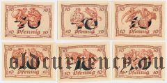 Арнштадт (Arnstadt), 10 пфеннингов, 6 нотгельдов 1921 года