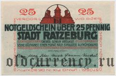 Ратцебург (Ratzeburg), 25 пфеннингов 1921 года