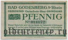 Бад-Годесберг (Bad Godesberg), 25 пфеннингов 1920 года