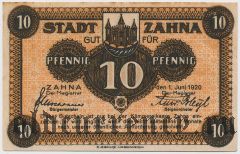 Цана (Zahna), 10 пфеннингов 1920 года