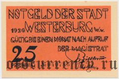 Вестербург (Westerburg), 25 пфеннингов 1920 года