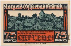 Грёмиц (Grömitz), 75 пфеннингов 1921 года