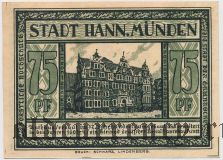 Ганн. Мюнден (Hann. Münden), 75 пфеннингов 1922 года