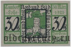 Тондорф-Лоэ (Tonndorf-Lohe), 30 пфеннингов 1921 года