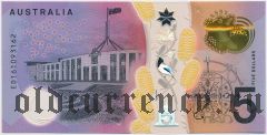 Австралия, 5 долларов 2016 года. Полимерная