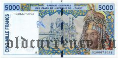 Западно Африканские Штаты, Кот-д’Ивуар, 5000 франков 1992 года