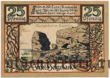 Гельголанд (Helgoland), 25 пфеннингов 1921 года. Вар. 2