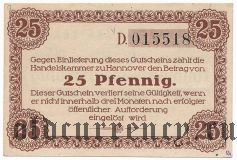 Ганновер (Hannover), 25 пфеннингов 1919 года. Вар. 2