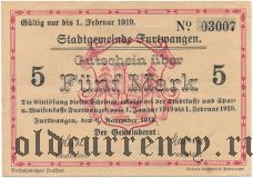 Фуртванген (Furtwangen), 5 марок 1918 года
