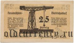 Ноймюлен-Дитрихсдорф (Neumühlen-Dietrichsdorf), 25 пфеннингов 1922 года