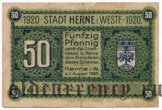 Херне (Herne), 50 пфеннингов 1920 года