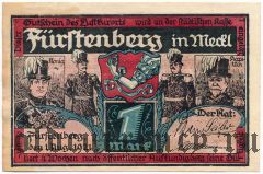 Фюрстенберг (Fürstenberg), 1 марка 1921 года. Вар. 1